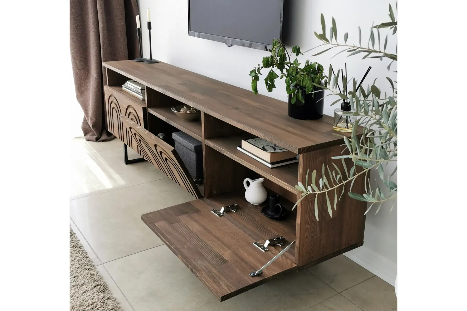 Tv-Møbelsett-Andifli Tv-møbelsett 50x15 cm Brun