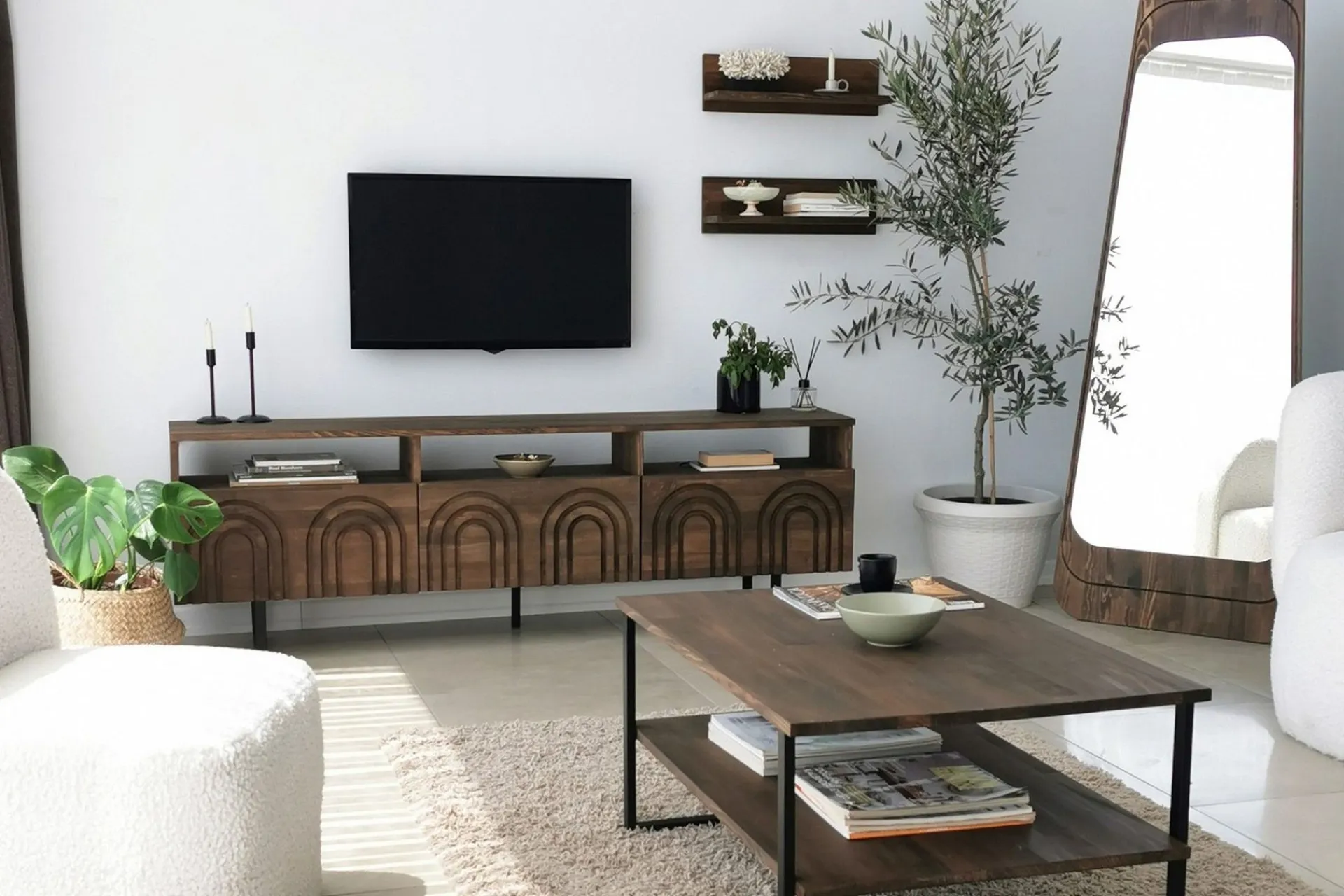 Tv-Møbelsett-Andifli Tv-møbelsett 50x15 cm Brun