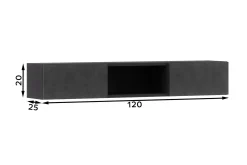 Tv-Hylle-Anjal Tv-hylle 25x20 cm Svart