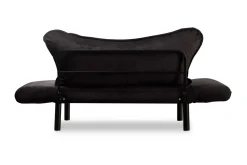 Velour Sofa & Fløyel Sofa-Annabelle Sovesofa 2-seter Svart