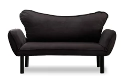 Velour Sofa & Fløyel Sofa-Annabelle Sovesofa 2-seter Svart