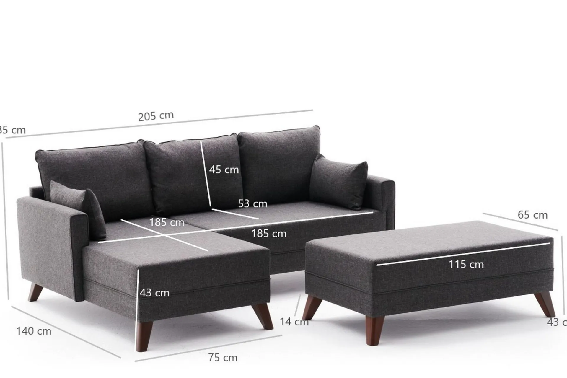 Antigua Mini Sovesofa med Divan Venstre