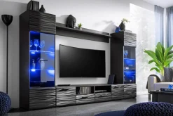 Concept 55 Apryl Modern TV mediamøbel med vitrineskap og LED-belysning