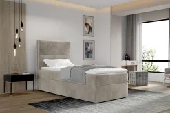 Kontinentalsenger|Seng Med Oppbevaring-Arcore Oppbevaringsseng 90x200 cm Vertikal Søm Beige