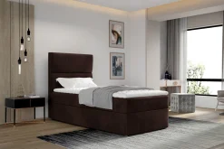 Seng Med Oppbevaring-Arcore Oppbevaringsseng 90x200 cm Vertikal Søm Brun