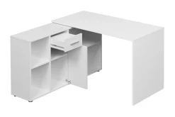 Kontorbord-Armacao Hjørneskrivebord 120 cm med Oppbevaring Beige,Hvit