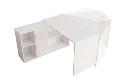 Kontorbord-Armacao Hjørneskrivebord 120 cm med Oppbevaring Beige,Hvit