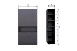 Oppbevaringsskap|Skap-Arteksio Highboard 110 cm Svart