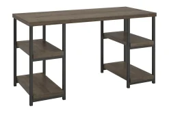 Dorel Home Kontorbord-Ashlar Skrivebord 137 cm med Oppbevaring 4 Hyller /Svart Brun