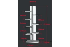 Bokhylle-Asillane Bokhylle Pelare Hvit