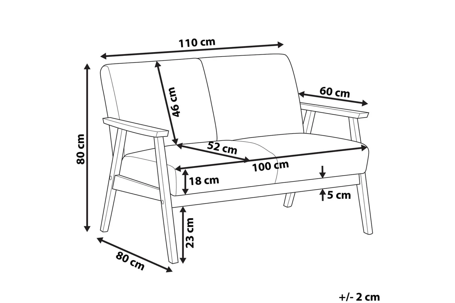 Asnes 2-seters Sofa