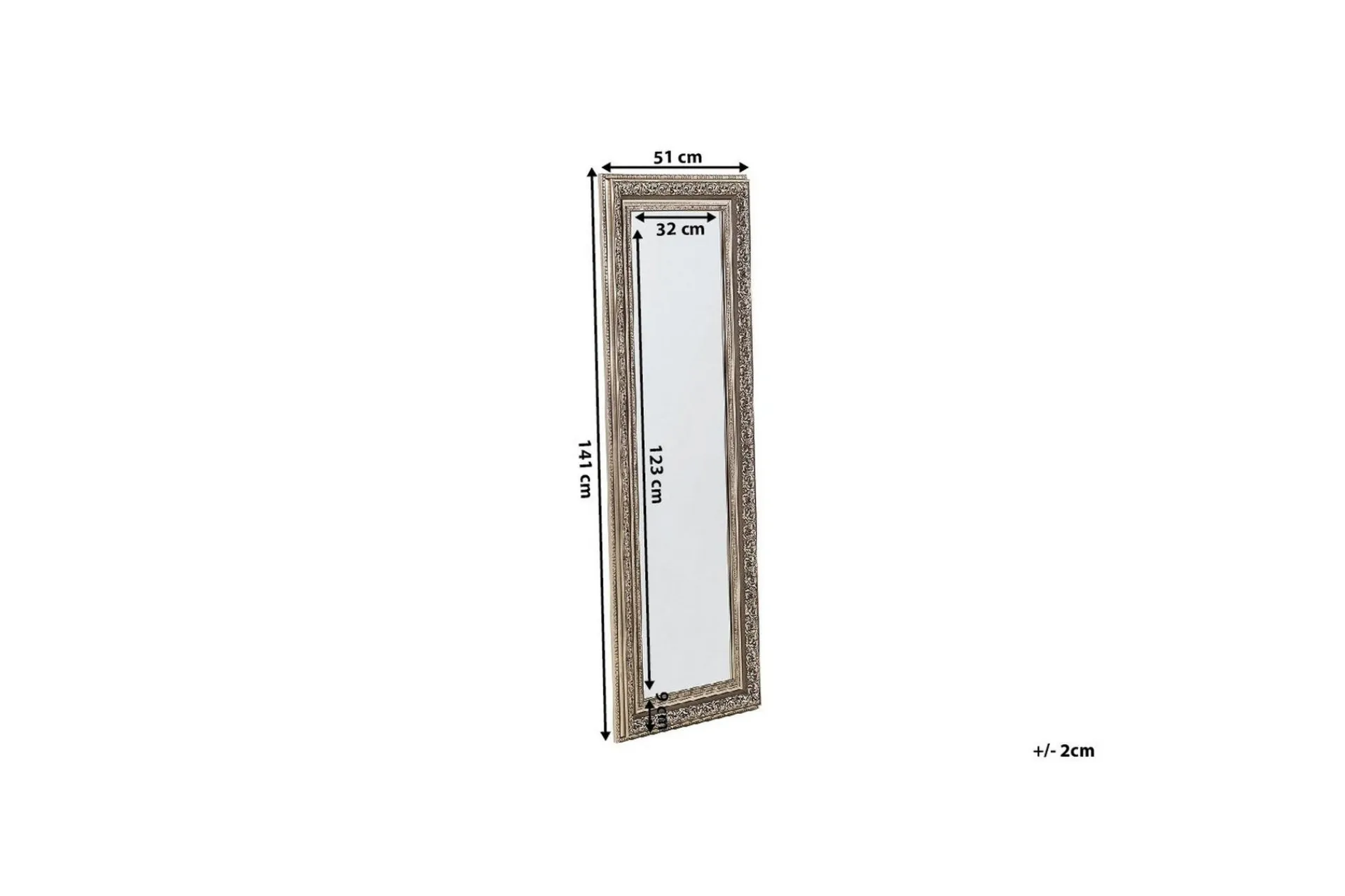 Veggspeil|Helkroppsspeil-Aspen Speil 51 cm