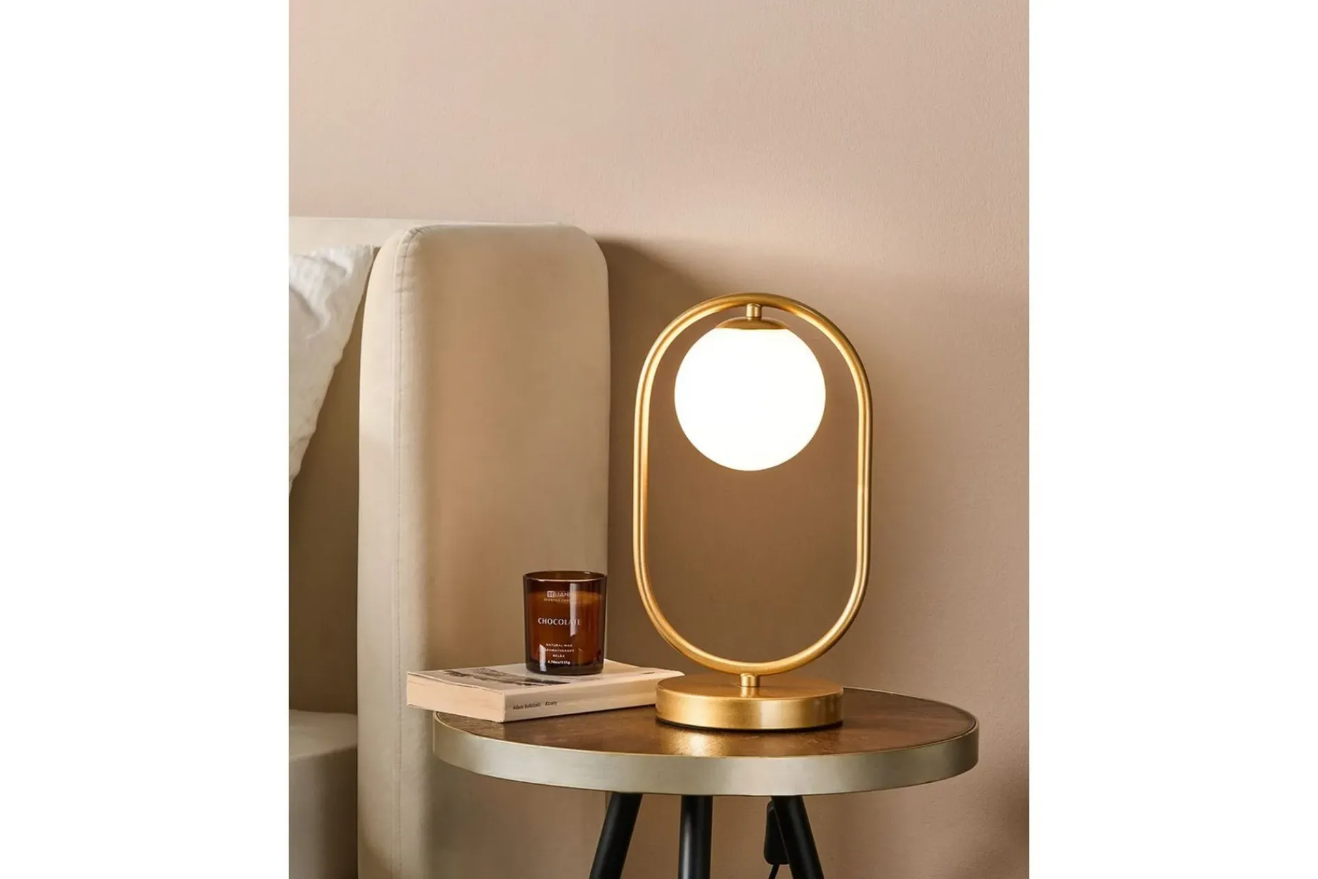 Nattbordslampe|Bordlampe-Aspronisi Bordlampe 35 cm G9 Gull
