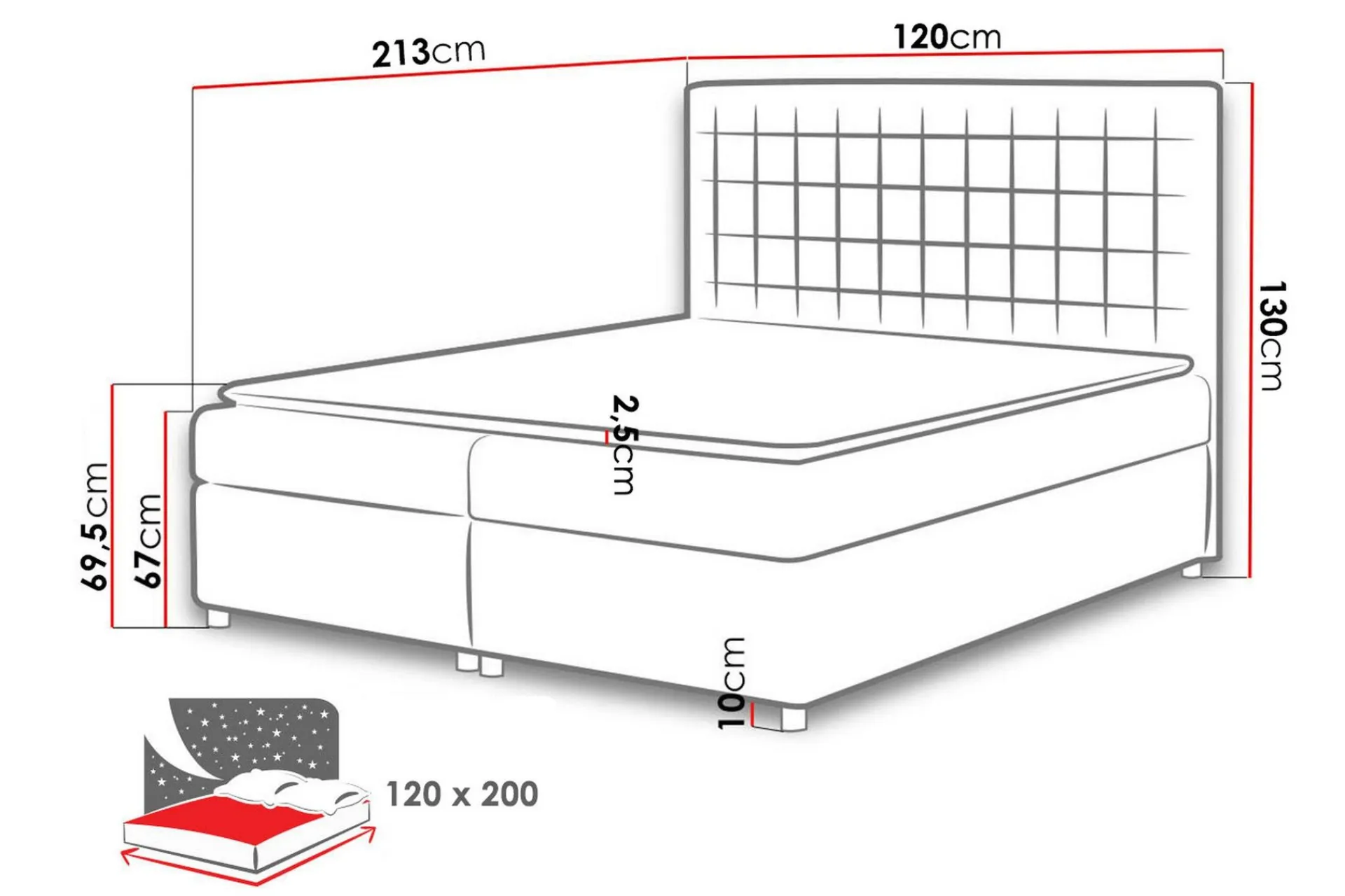 Asti Sengepakke 120x200 cm