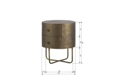 Avlastningsbord-Astranna Nattbord 39 cm Antikk messing