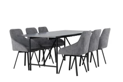 Venture Home Astrid Spisegruppe 200 cm Rektangulær med 6 Rosie Stoler