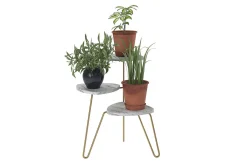 Novogratz AtHena Sidebord 55 cm Marmorlook/Hvit/Messing