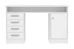 Kontorbord-Baacwood Skrivebord 126 cm Hvit
