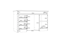 Kontorbord-Baacwood Skrivebord 126 cm Hvit