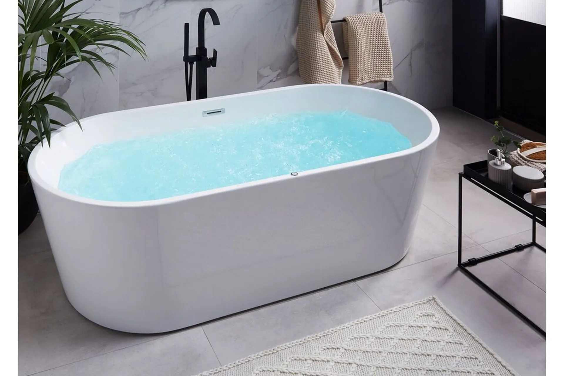 Badekar Frittstående med LED 170 cm HAVANA
