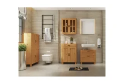 Loft24 Baderom|Baderomsskap-Baderomsskap Alby 75x30x130 cm, Beiset/funksjonsbeskrivelse Natur