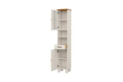 Loft24 Baderomsskap Alby 33x30x180 cm, Hvit/Honning
