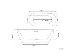 Badkar frittstående 150 cm CARRERA