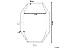 Veggspeil|Gangspeil-Bagron Speil 80x60 cm Grey