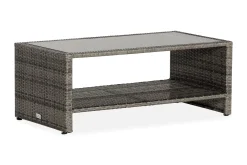 Comfort Garden Loungebord & Sofabord Utendørs|Balkongmøbler-Bahamas Bord med Hylle 113x58 cm Grey