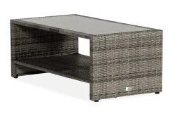 Comfort Garden Loungebord & Sofabord Utendørs|Balkongmøbler-Bahamas Bord med Hylle 113x58 cm Grey