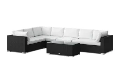 Comfort Garden Veranda & Terrasse|Loungemøbler Salg-Bahamas L-formet utesofa høyre, 7-seters med bord