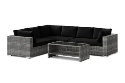 Comfort Garden Puteoppbevaring & Møbelbeskyttelse|Hagemøbler Barn-Bahamas L-formet utesofa høyre, 6-seters med bord og hylle