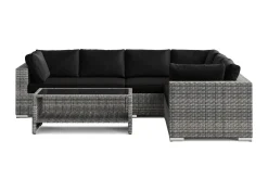 Comfort Garden Veranda & Terrasse|Loungemøbler Salg-Bahamas L-formet utesofa venstre, 6-seters med bord og hylle