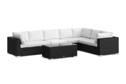 Comfort Garden Bahamas L-formet utesofa venstre, 7-seters med bord