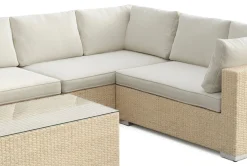 Comfort Garden Bahamas L-formet utesofa venstre, 7-seters med bord