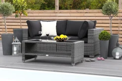 Comfort Garden Bahamas Loungegruppe 2 Pers Bord m Hylle