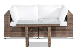 Comfort Garden Balkongmøbler|Balkongsofaer-Bahamas Loungegruppe 2-seter Brun,Hvit