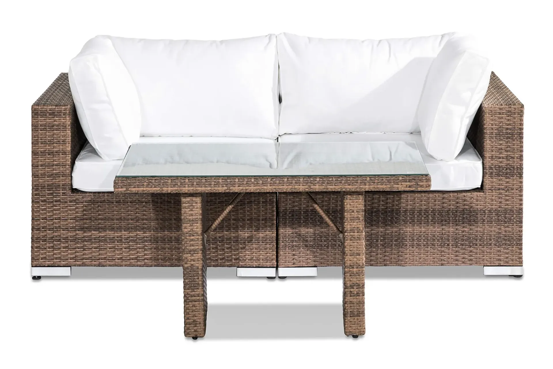 Comfort Garden Balkongmøbler|Balkongsofaer-Bahamas Loungegruppe 2-seter Brun,Hvit