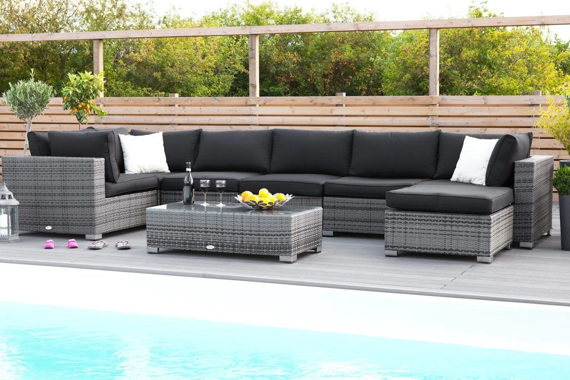 Comfort Garden Solstolpute|Komplette Putesett-Bahamas Putetrekk til Midtmodul Svart