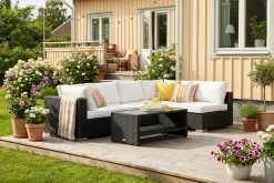 Comfort Garden Bahamas Sofabord med Hylle Utendørs 113 cm Kunstrotting