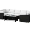Comfort Garden Bahamas U-formet utendørs loungegruppe med lukket avslutning, 7-seters med bord og hylle
