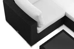 Comfort Garden Bahamas U-formet utendørs loungegruppe med lukket avslutning, 7-seters med bord og hylle