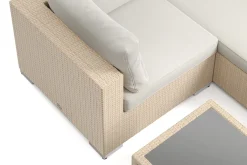 Comfort Garden Bahamas U-formet utendørs loungegruppe med åpen avslutning, 8-seters med bord