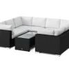 Comfort Garden Bahamas U-formet utendørs loungegruppe med lukket avslutning, 8-seters med bord og hylle