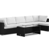 Comfort Garden Veranda & Terrasse|Loungemøbler Salg-Bahamas utendørs divansofa 6-seters med vendbar divan og bord med hylle