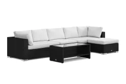 Comfort Garden Veranda & Terrasse|Loungemøbler Salg-Bahamas utendørs divansofa 6-seters med vendbar divan og bord med hylle