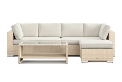 Comfort Garden Bahamas utendørs divansofa 5-seters med vendbar divan og bord med hylle