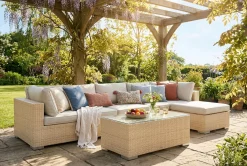 Comfort Garden Veranda & Terrasse-Bahamas utendørs divansofa 6-seters med vendbar divan og bord