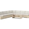 Comfort Garden Bahamas utendørs hjørnesofa 7-seters vendbar med åpen avslutning og bord med hylle