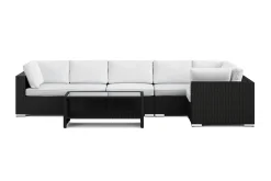 Comfort Garden Bahamas utendørs hjørnesofa 5-seters vendbar og bord med hylle